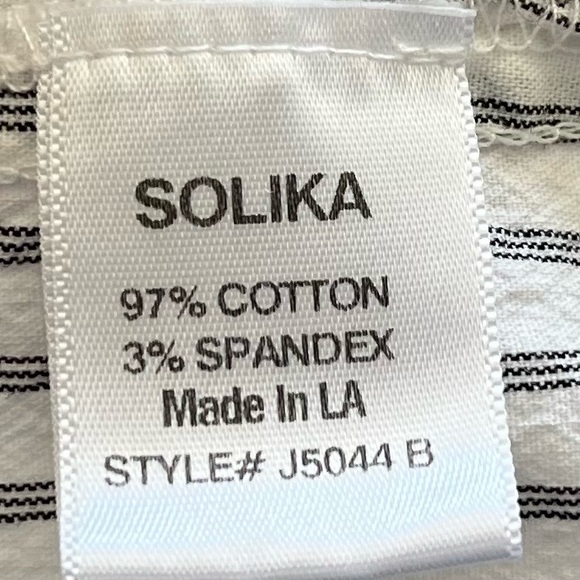 SOLIKA PINSTRIPED DRESS WITH POCKETS SIZE XS MINIMALIST CONTEMPORARY CHIC - Picture 4 of 11